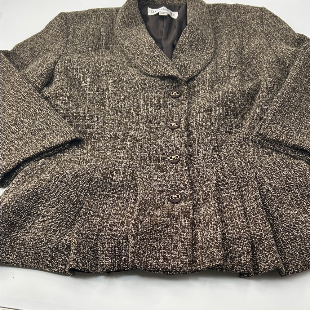 Jones New York Brown Tweed Blazer - Picture 14 of 16